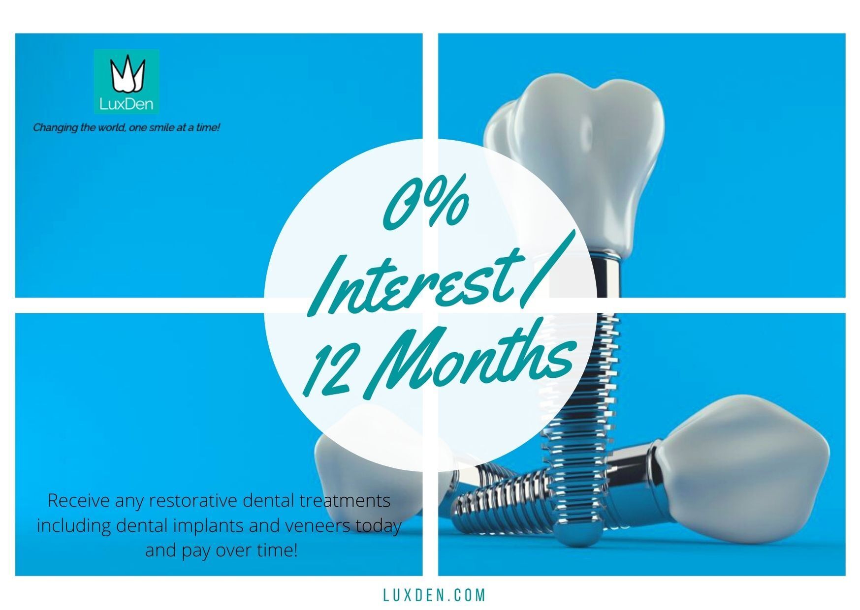 LuxDen Dental Center offers interest-free financing