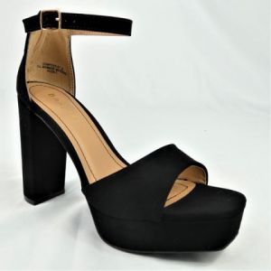 ankle strap chunky high heeled sandals black - john's shoes and accessories
