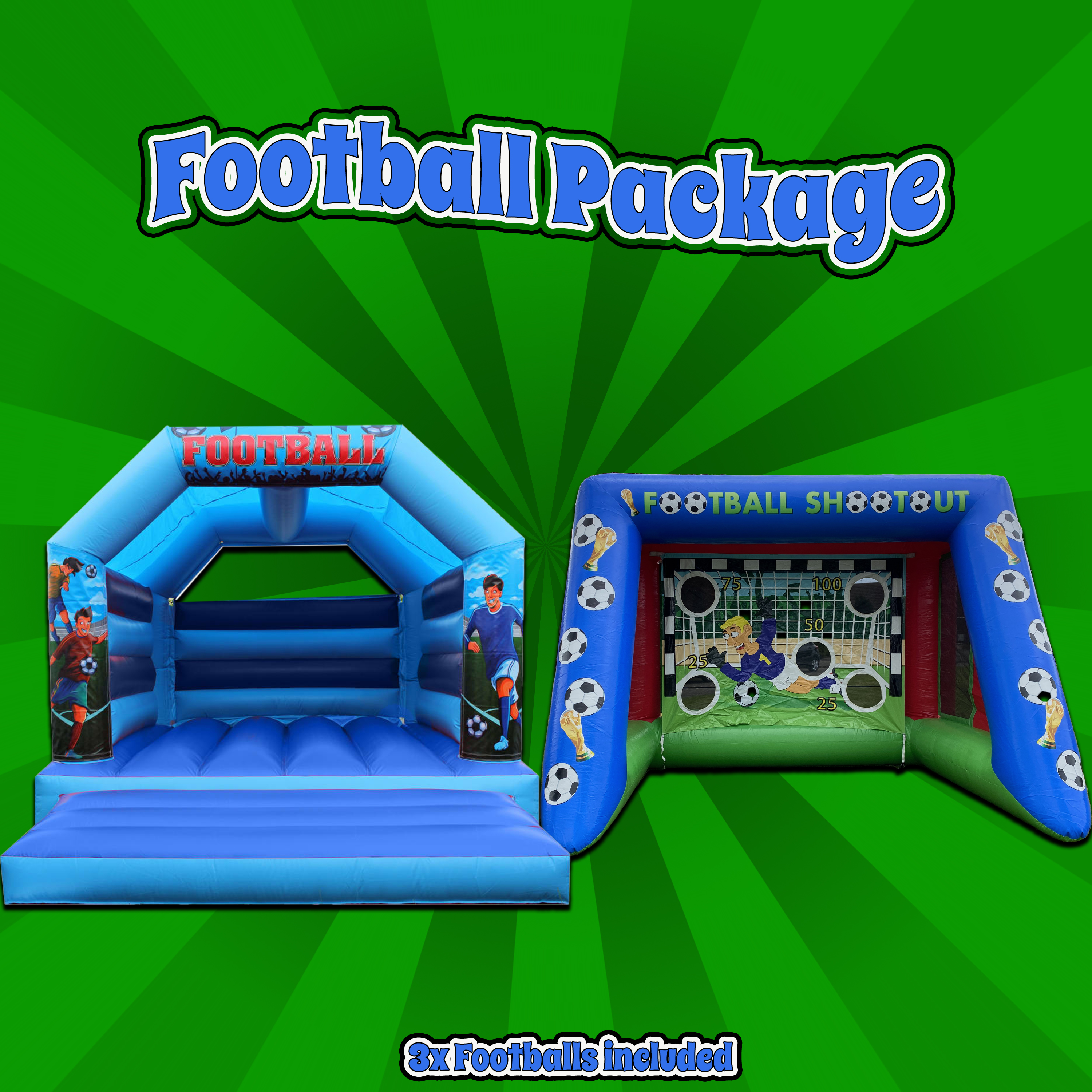 football shootout and bouncy castle package