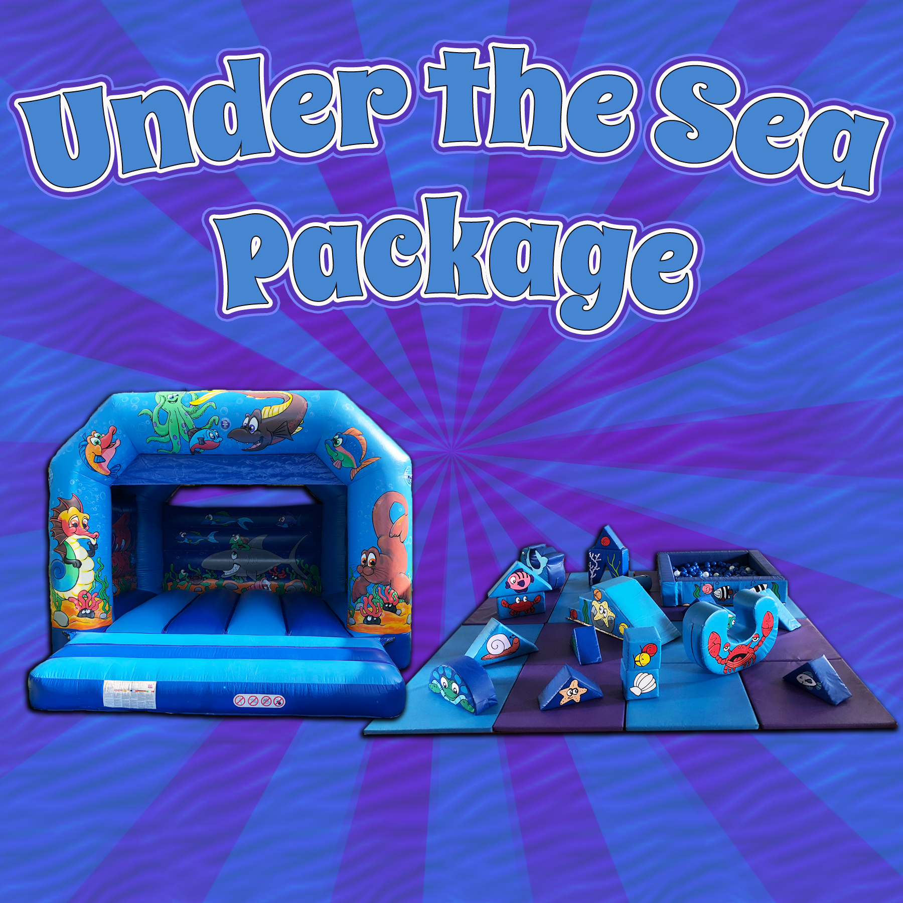 under the sea bouncy castle and softplay package