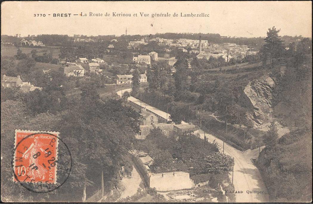 La route de Kérinou et vue générale de Lambézellec