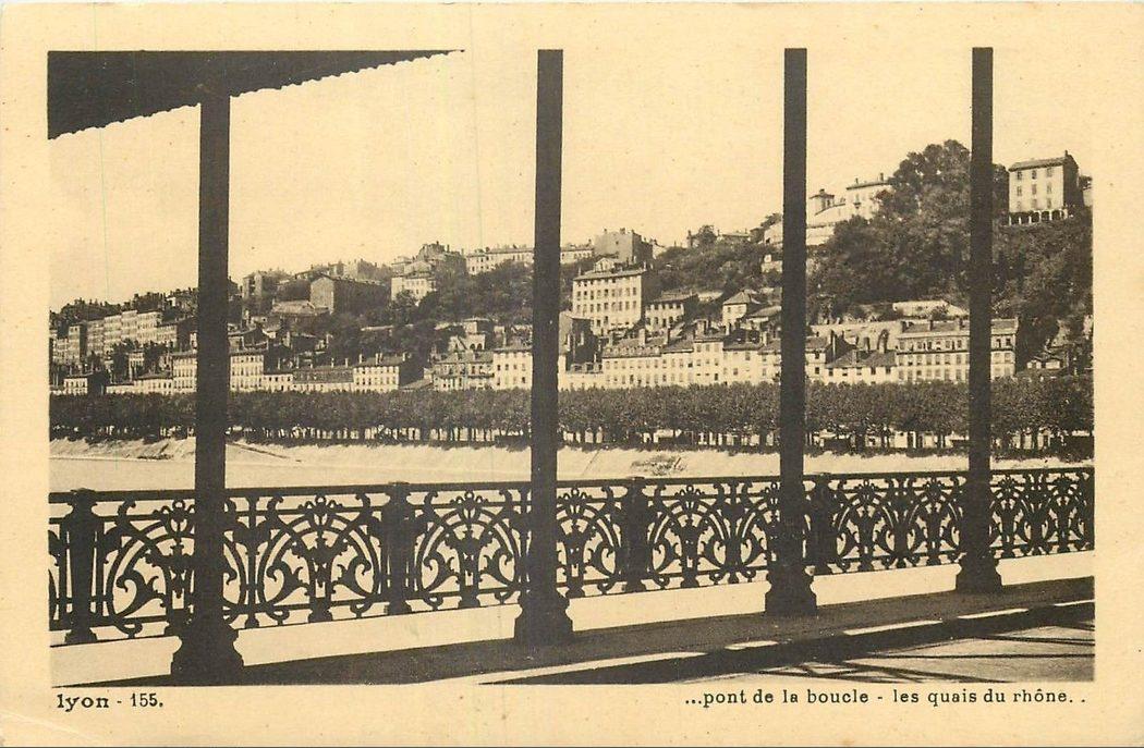 Lyon — Pont de la Boucle, les quais du Rhône